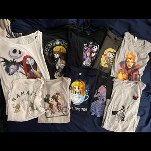 Lot of 10 Women’s Disney T-shirts Alice/NBC/etc